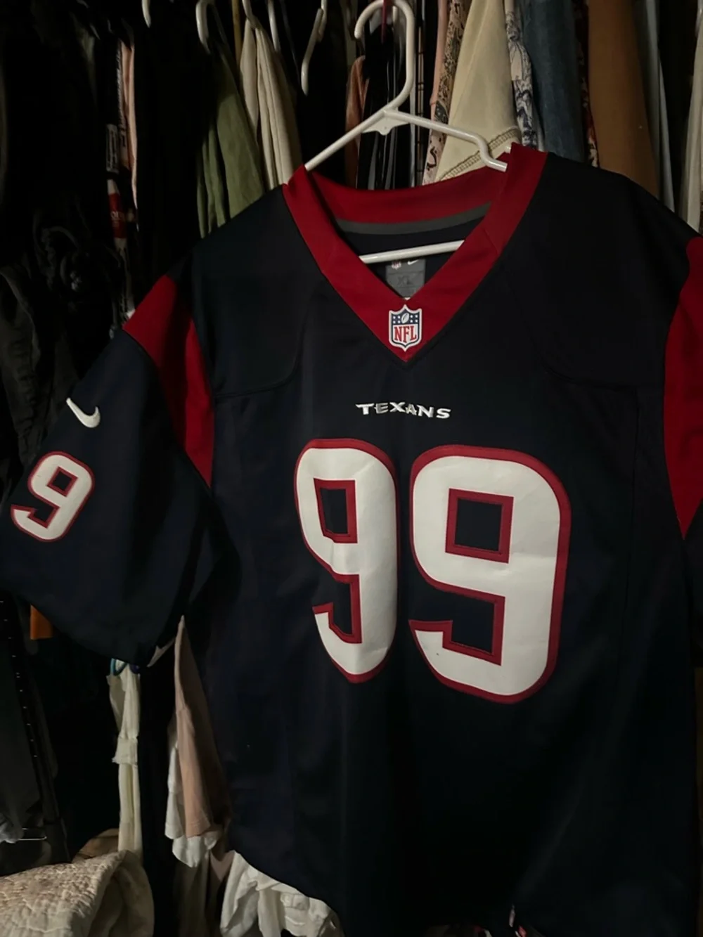 Nike Houston Texans #99 Men's NFL Jersey - Navy/Red JJ WATT - Picture 2 of 3